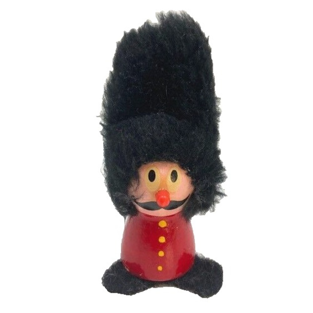 Vintage Wooden English Guard 4" Unmarked‎ Troll Christmas Ornament